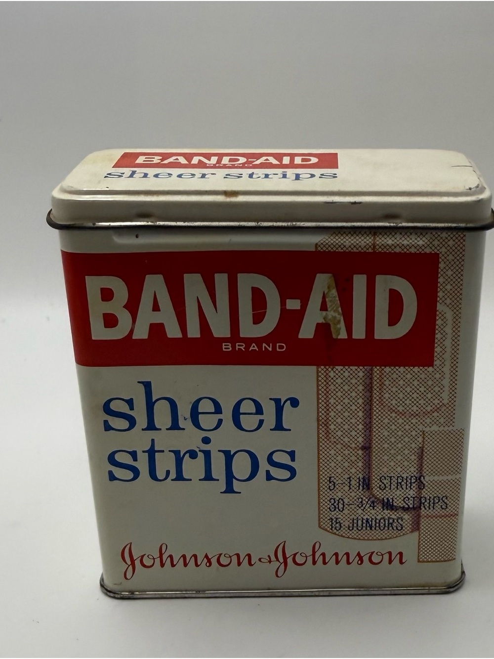 Vintage Sheer Strips First Aid Tin - White and Red